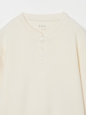 Men's wool waffle l/s henley neck 詳細画像