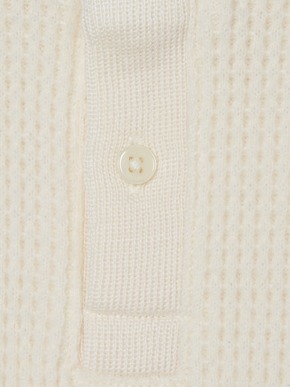 Men's wool waffle l/s henley neck 詳細画像