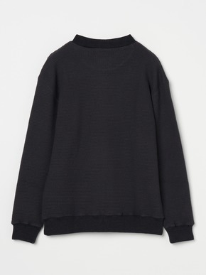 Men's wool waffle l/s mock neck 詳細画像