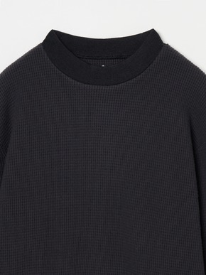 Men's wool waffle l/s mock neck 詳細画像