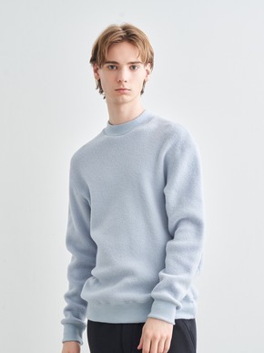 Men's wool waffle l/s mock neck 詳細画像