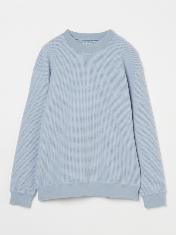 Men's wool waffle l/s mock neck