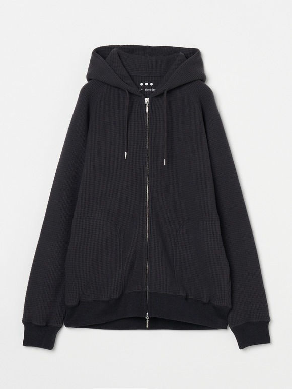 Men's wool waffle zip hoody