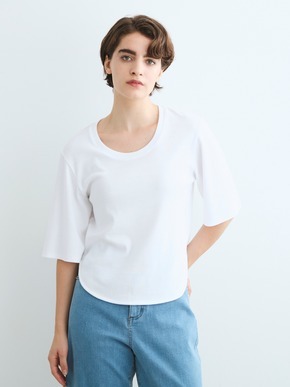 Organic cotton knit half slv tee 詳細画像