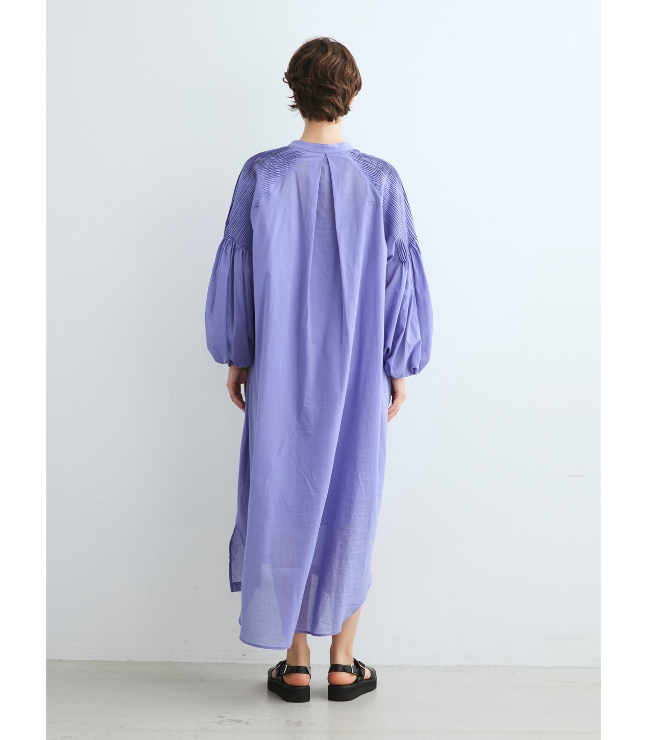 Cotton loan pintuck dress 詳細画像 sheer purple 11