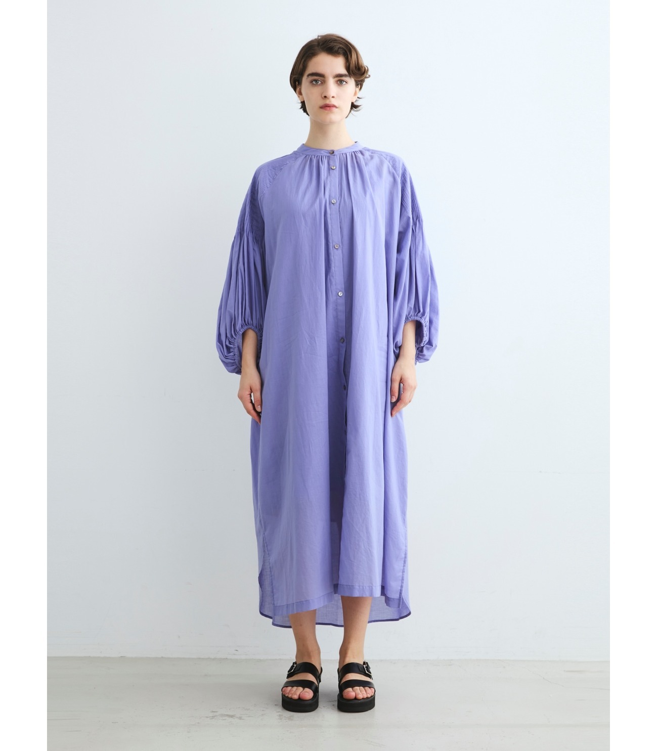 Cotton loan pintuck dress 詳細画像 sheer purple 9