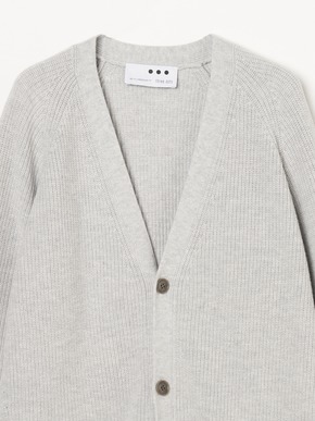 Men's 18G cotton nylon cardigan 詳細画像