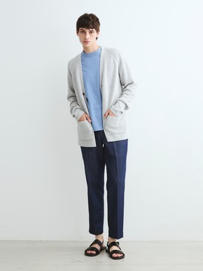 Men's 18G cotton nylon cardigan 詳細画像