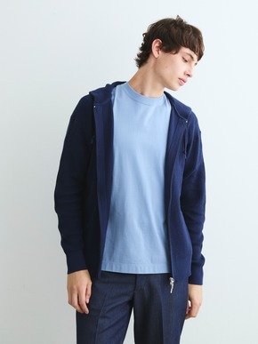 Men's 18G cotton nylon zip hoody 詳細画像
