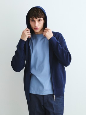 Men's 18G cotton nylon zip hoody 詳細画像