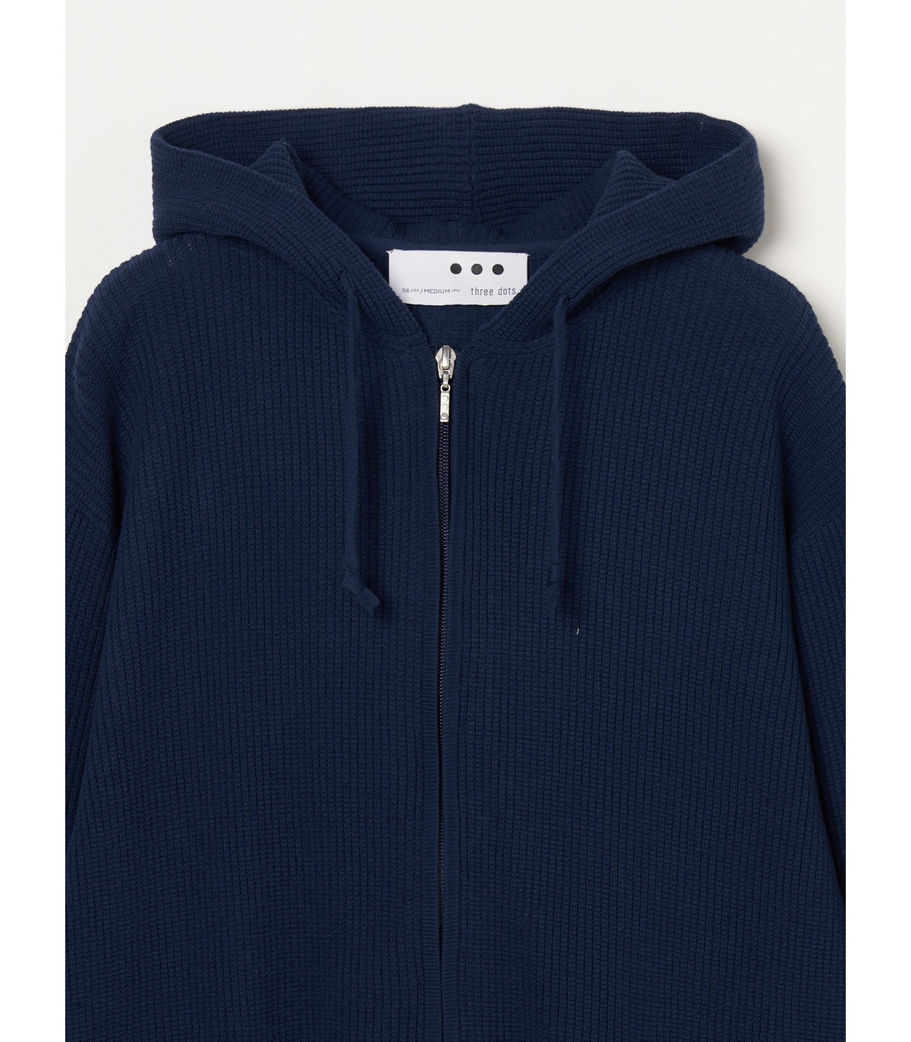 Men's 18G cotton nylon zip hoody 詳細画像 navy 2