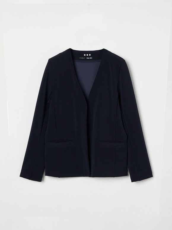 C dress scuba collarless jacket