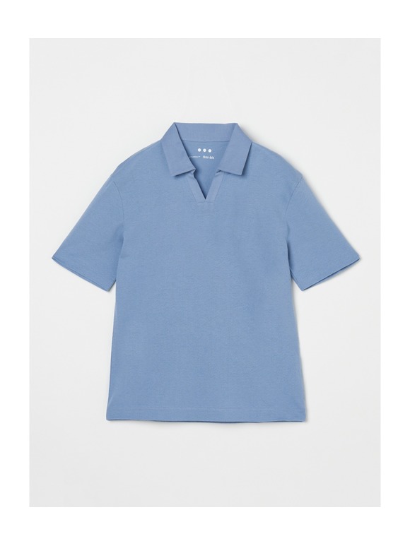Men's crepe weave skipper polo