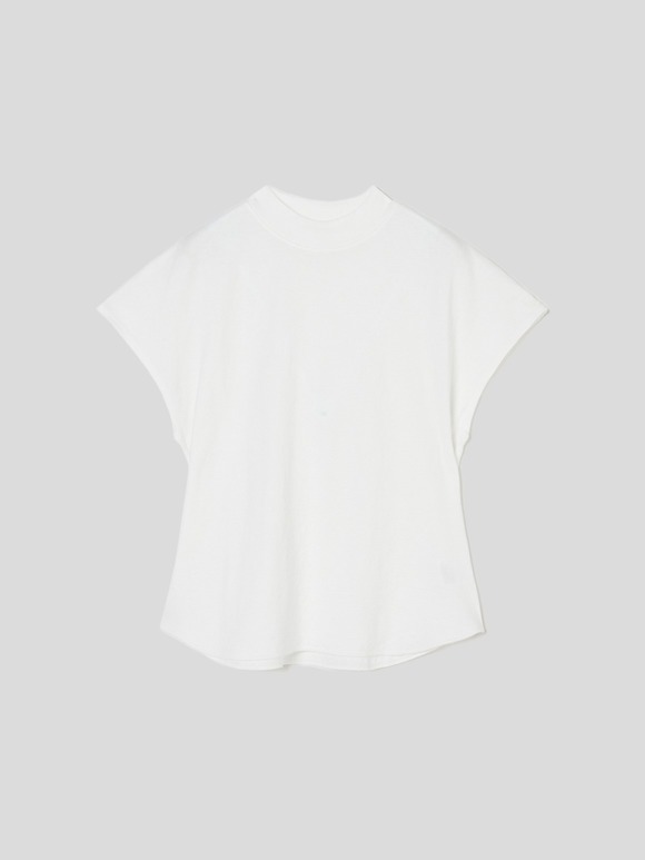 Smile Cotton Double gauze mock neck tee