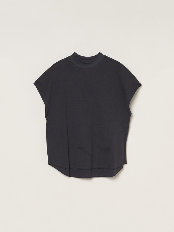 Smile Cotton Double gauze mock neck tee