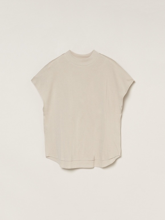 Smile Cotton Double gauze mock neck tee