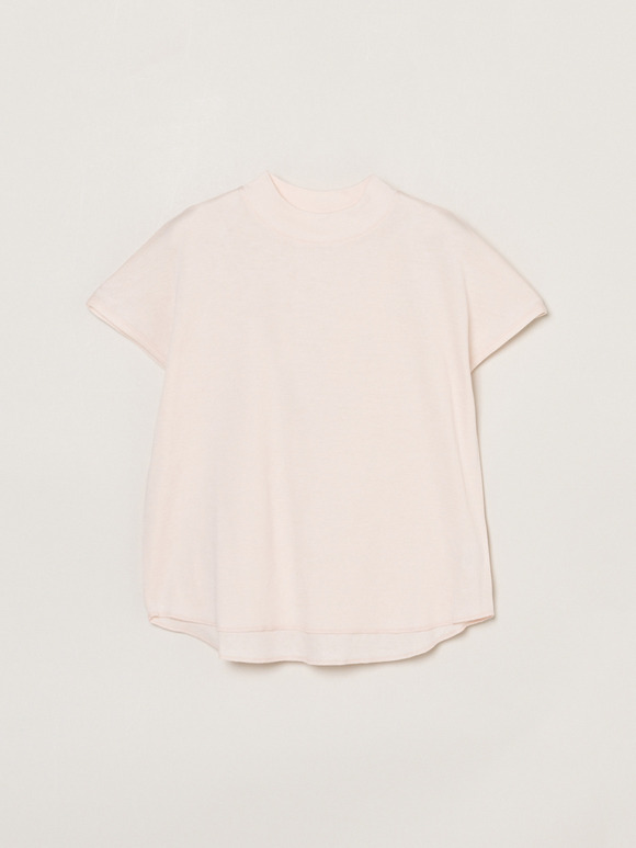 Smile Cotton Double gauze mock neck tee