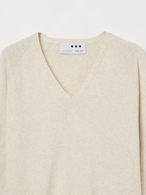 Cotton melange l/s v neck 詳細画像