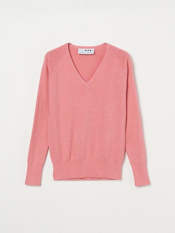 Cotton melange l/s v neck