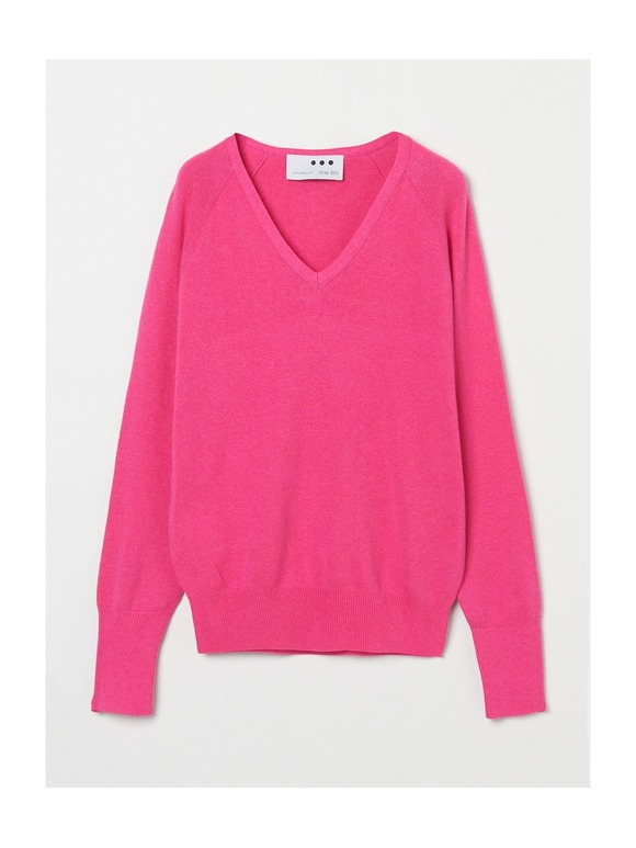 Cotton melange l/s v neck