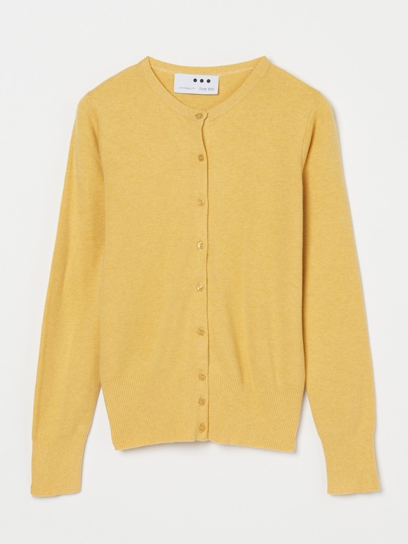 Cotton mélange smooth button cardigan