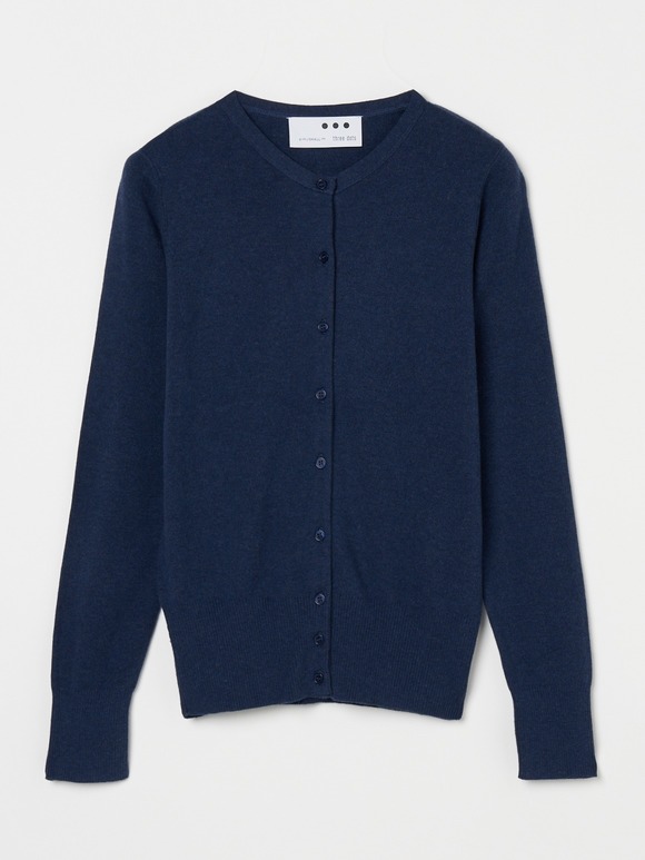 Cotton mélange smooth button cardigan