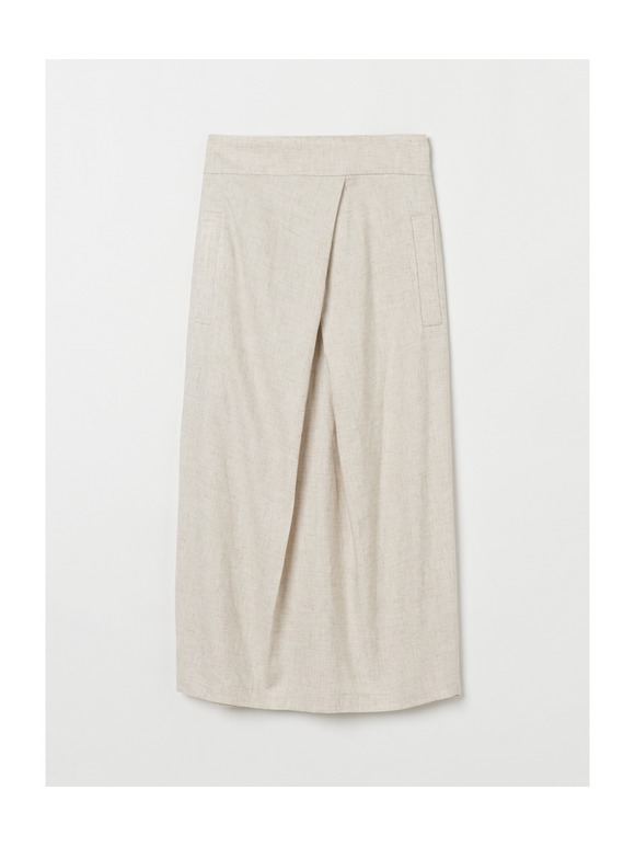 Linen rayon tuck skirt