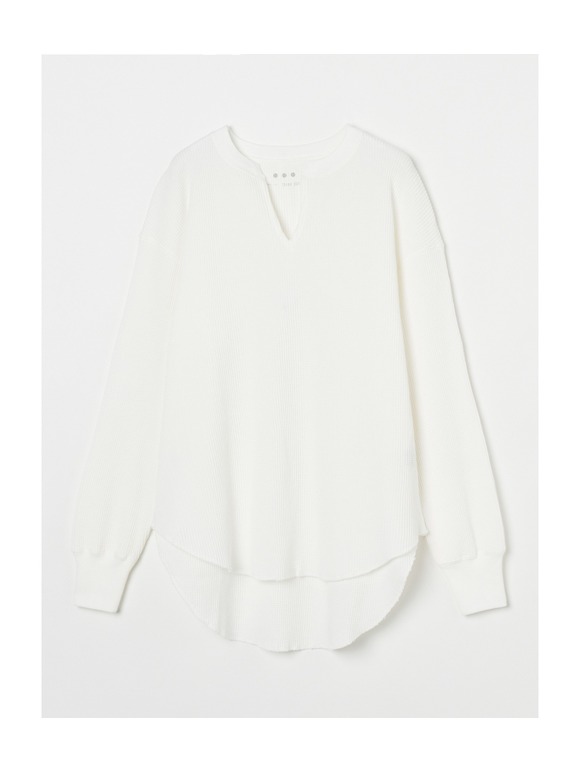 Melange waffle loose pull over