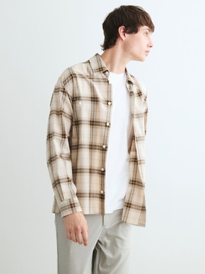 Men's poplin check l/s shirts 詳細画像