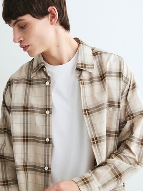 Men's poplin check l/s shirts 詳細画像