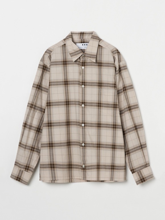 Men's poplin check l/s shirts