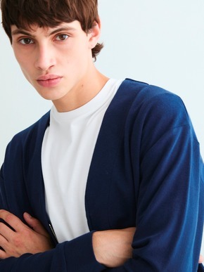 Men's compact pile zip cardigan 詳細画像