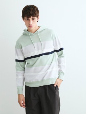 Men's random border pullover hoodie 詳細画像