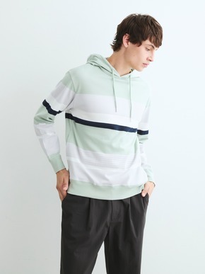 Men's random border pullover hoodie 詳細画像
