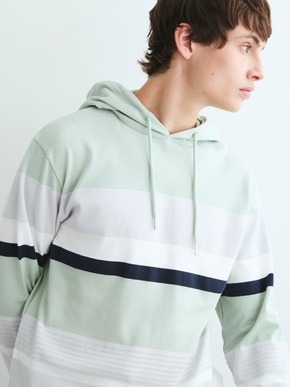 Men's random border pullover hoodie 詳細画像