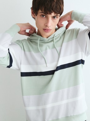 Men's random border pullover hoodie 詳細画像