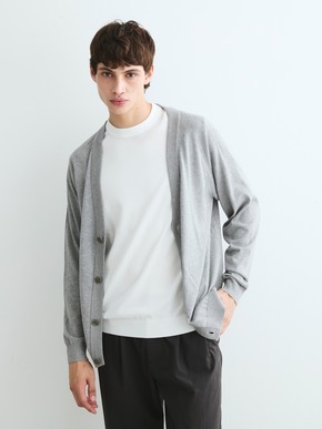 Men's 18G suvin mix vneck cardy 詳細画像