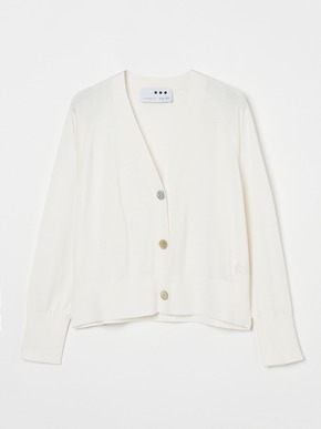 Washable cotton silk cropped cardigan 詳細画像