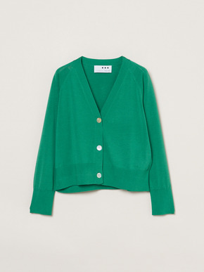 Washable cotton silk cropped cardigan 詳細画像