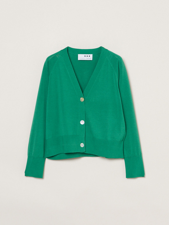 Washable cotton silk cropped cardigan