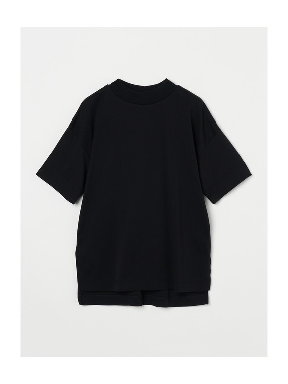 Superfine T-shirt mock neck tee