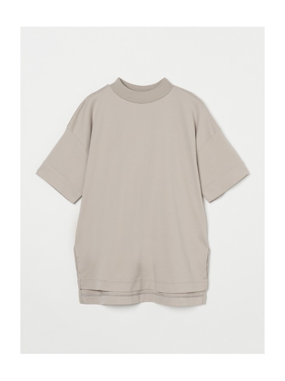 Superfine T-shirt mock neck tee