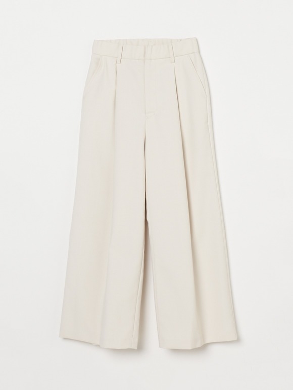 Wool twill wide pant