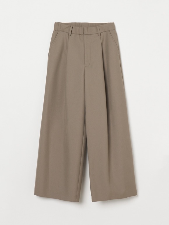 Wool twill wide pant
