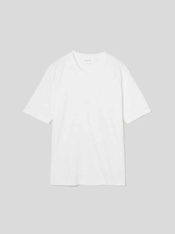 Men's powdery cotton s/s v neck T