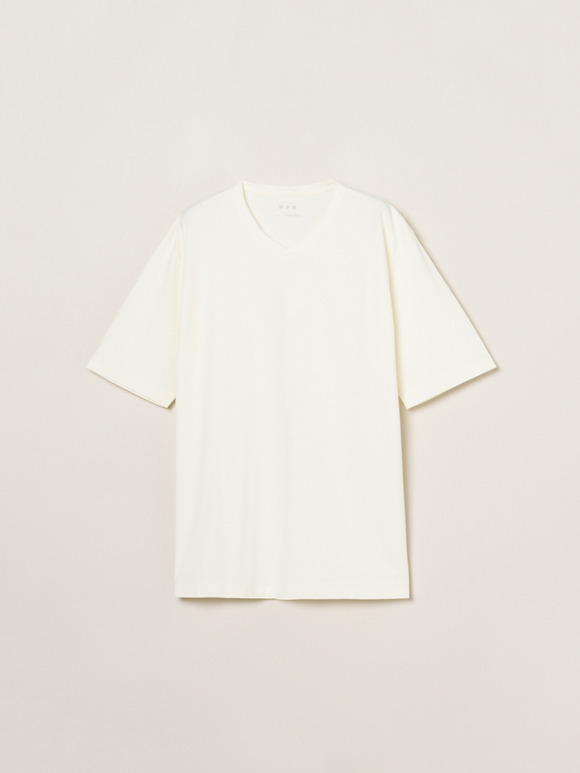 Men's powdery cotton s/s v neckT