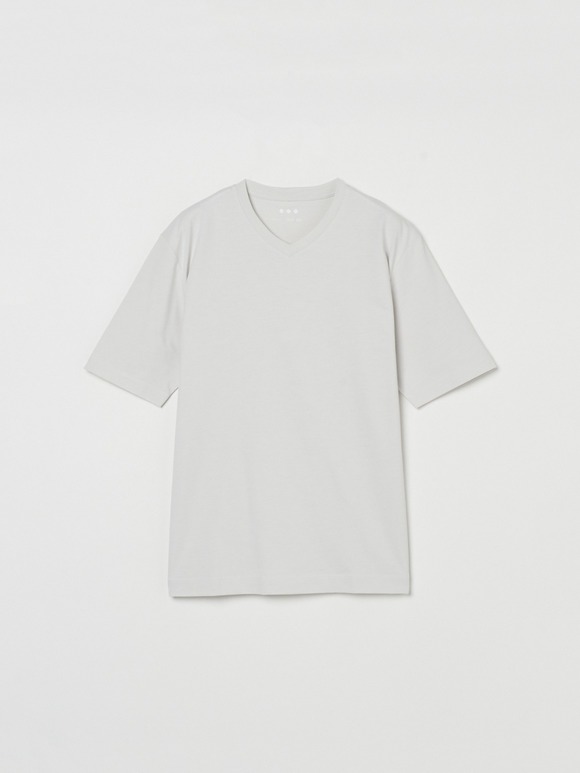 Men's powdery cotton s/s v neck T