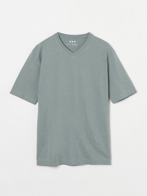 Men's powdery cotton s/s v neck T