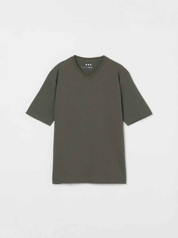 Men's powdery cotton s/s v neck T