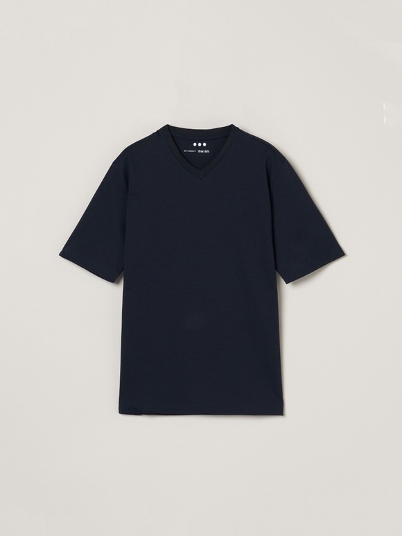 Men's powdery cotton s/s v neck T
